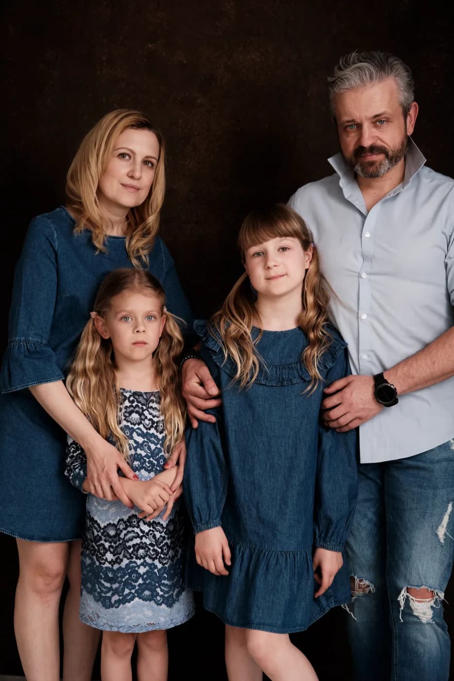 Family portrait made in the studio