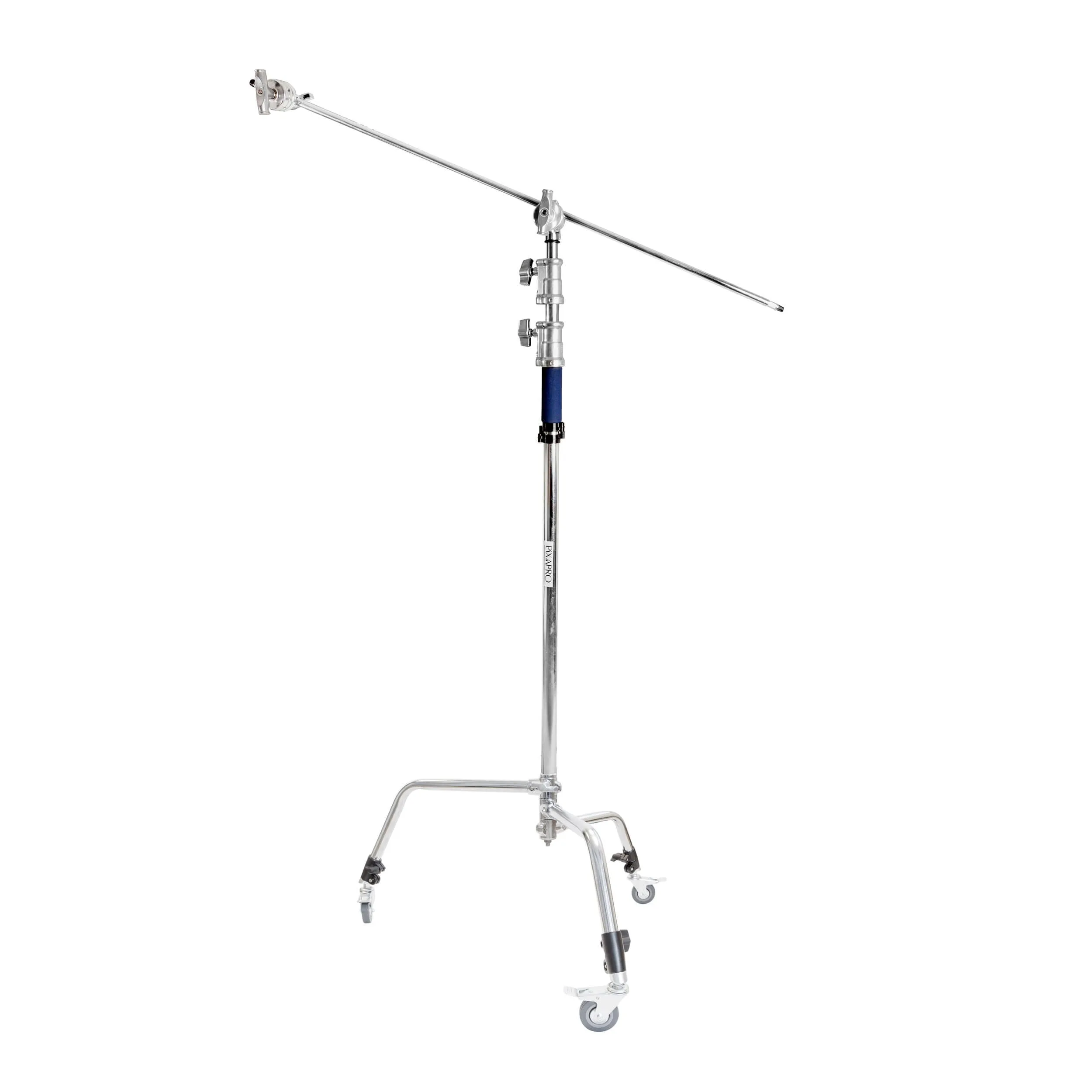 3m Telescopic Turtle-Based C-Stand with Boom & Caster Wheels — photography studio equipment