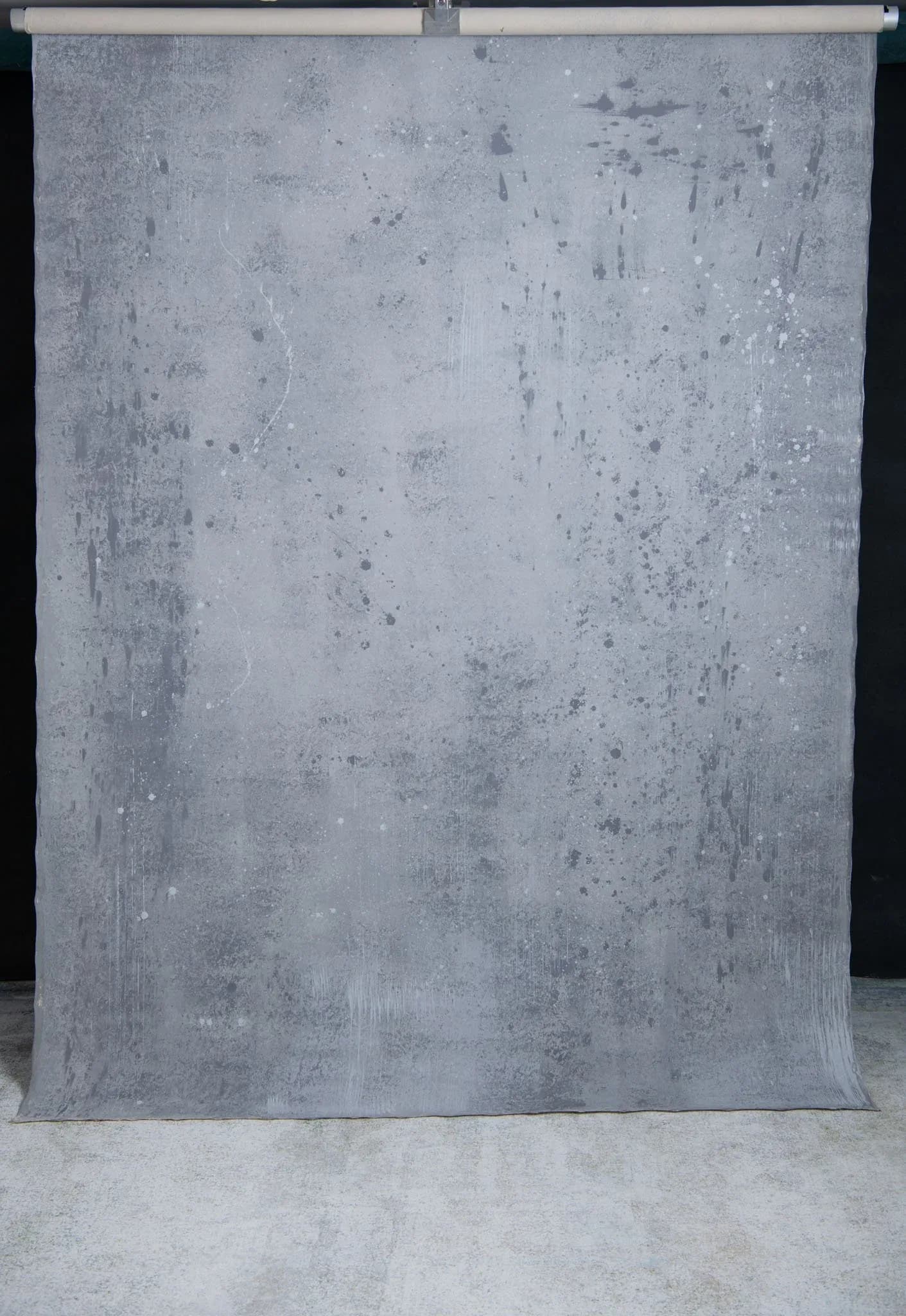 Strong texture hand painted canvas backdrop for photographers 180x270. (cold slate 2422)