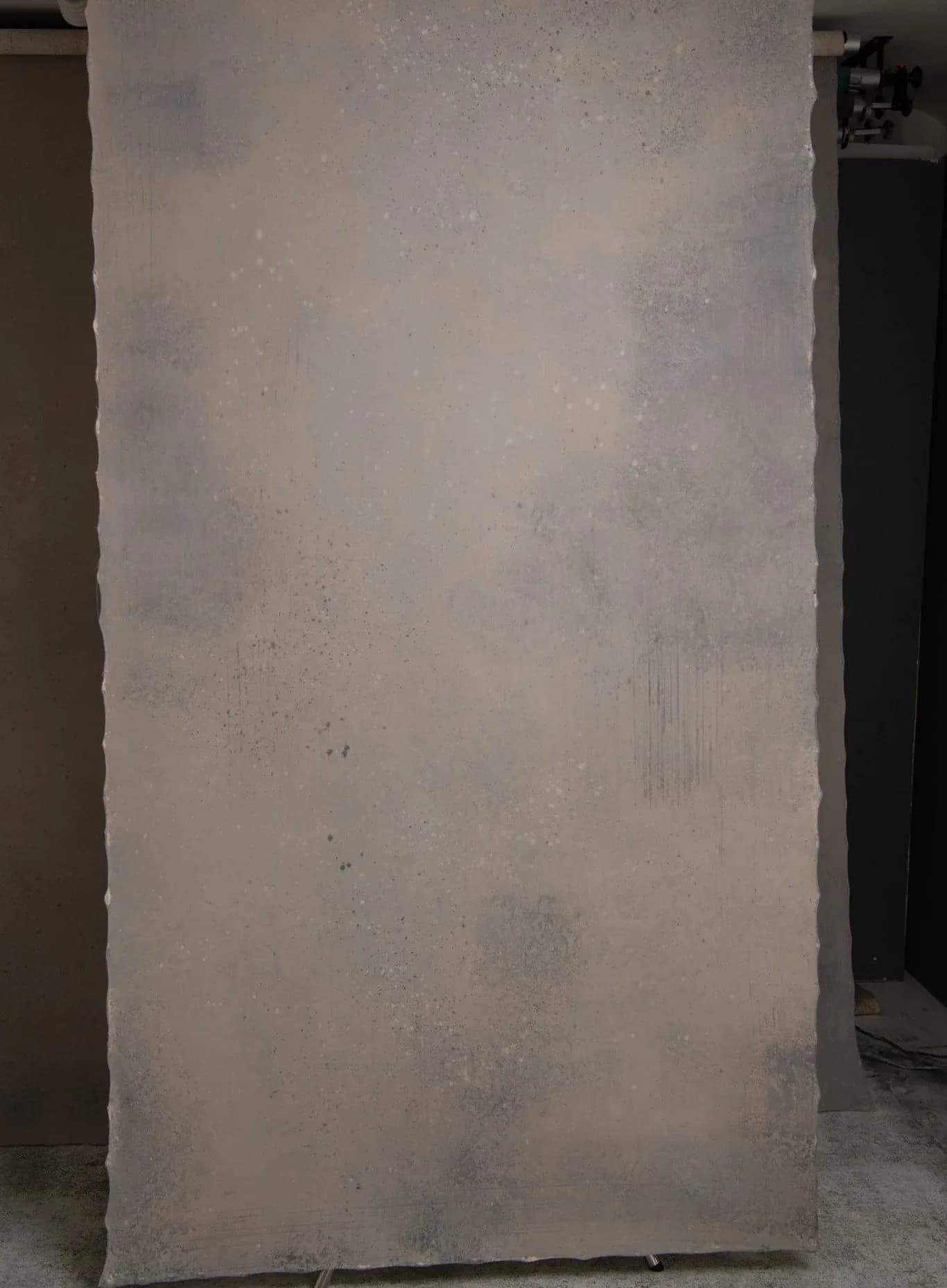 Hand painted grey backdrop with concrete style texture. 130X270cm (30322)