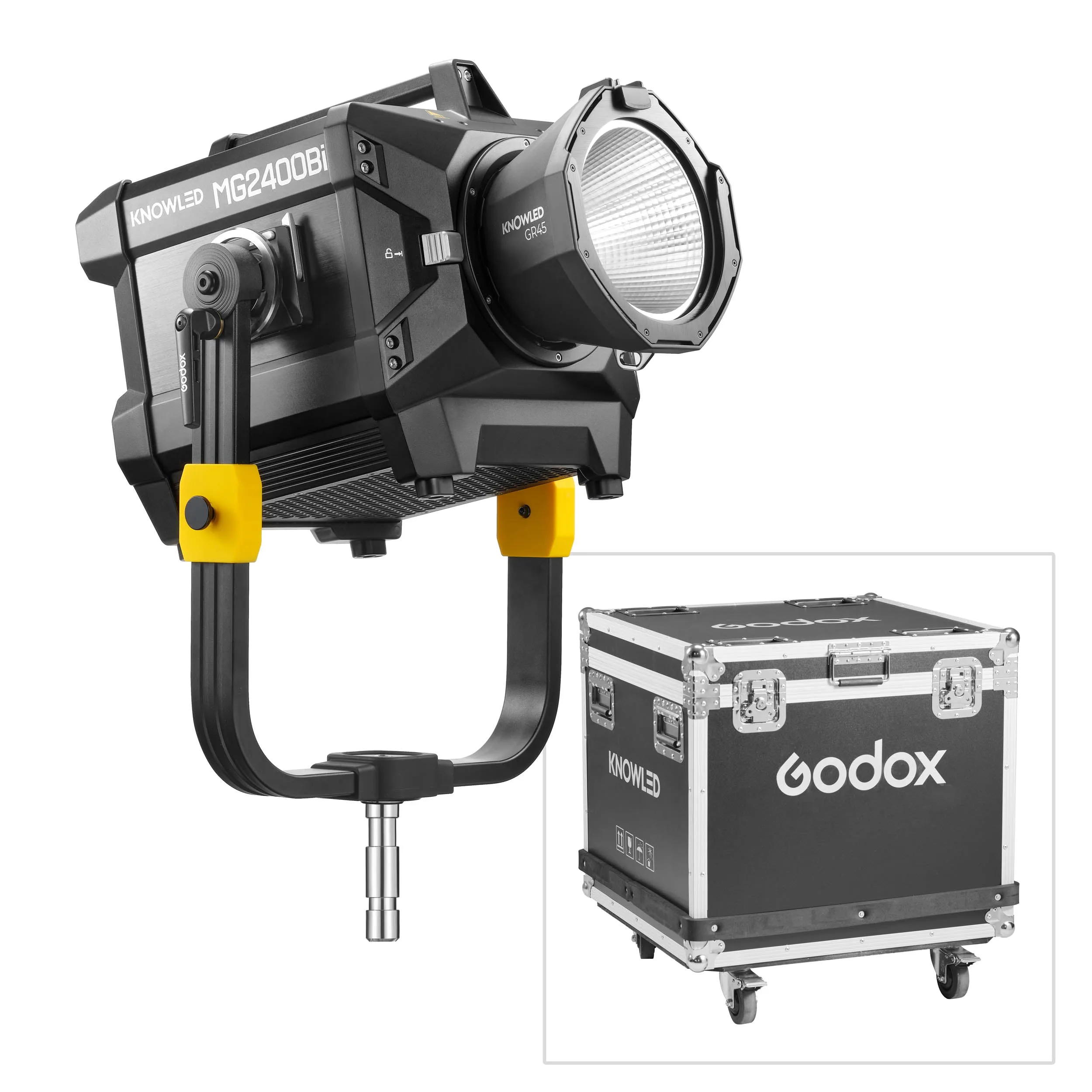 KNOWLED MG2400Bi K2 Bi-Colour COB LED Cine Broadcasting Light Kit with Flight Case — photography studio equipment