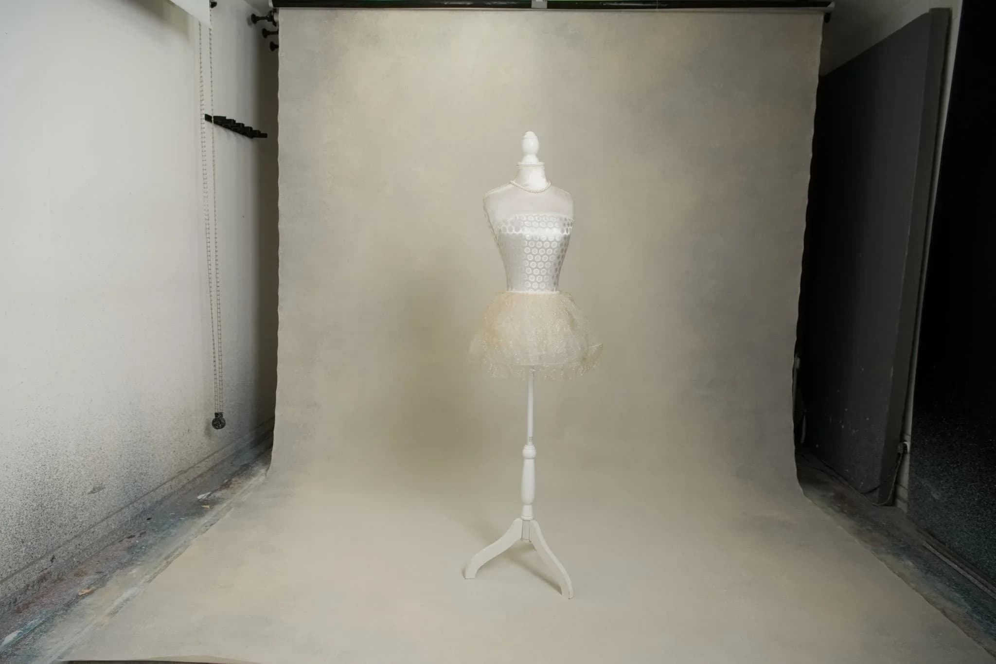 Light warm grey Hand painted canvas backdrop 270x420cm 8120526