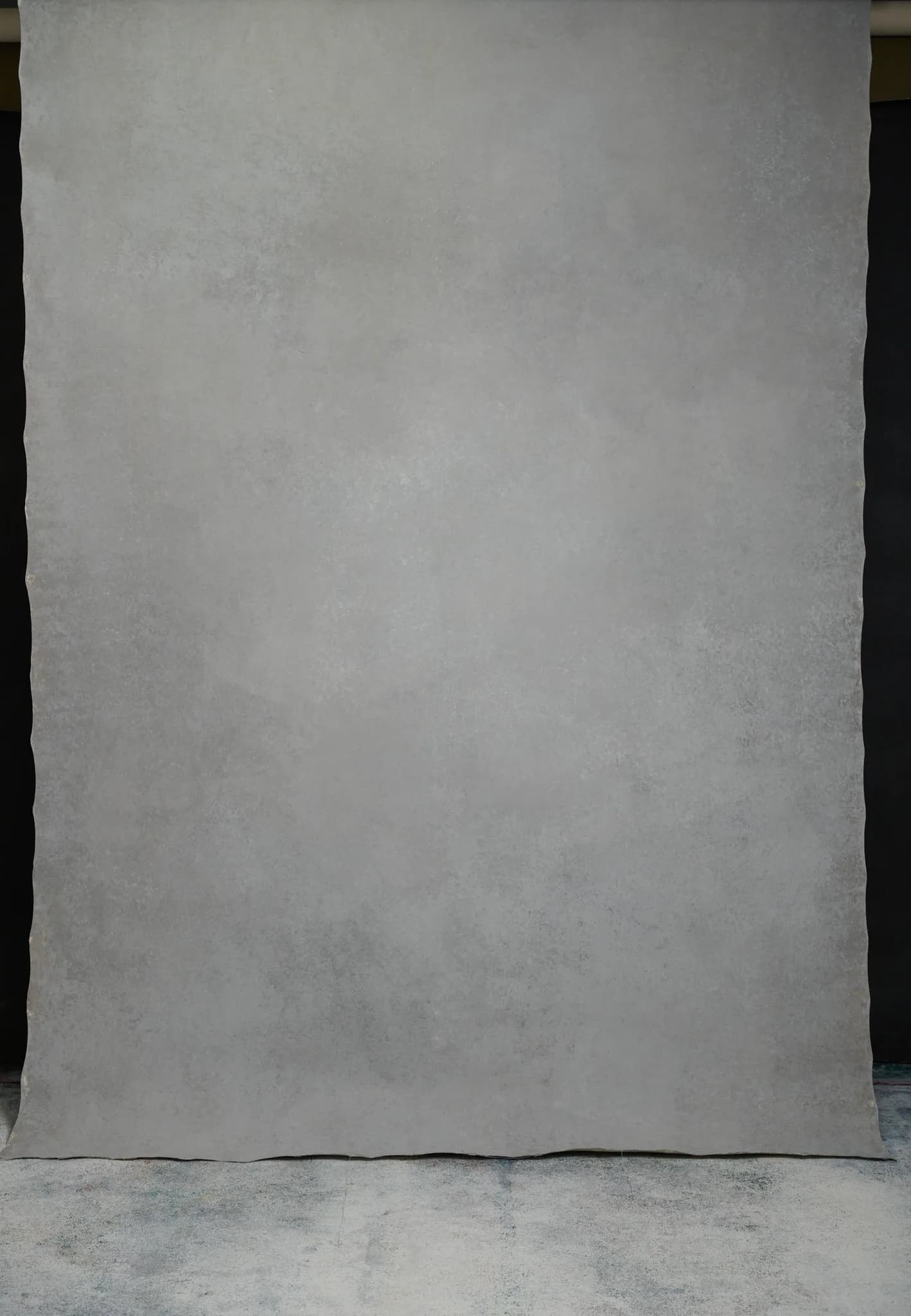 Mist Grey hand painted canvas backdrop 180x270cm, painted side, full view